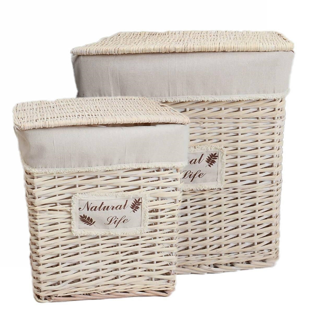 Portabiancheria in vimini 47X35H55 in set di 2