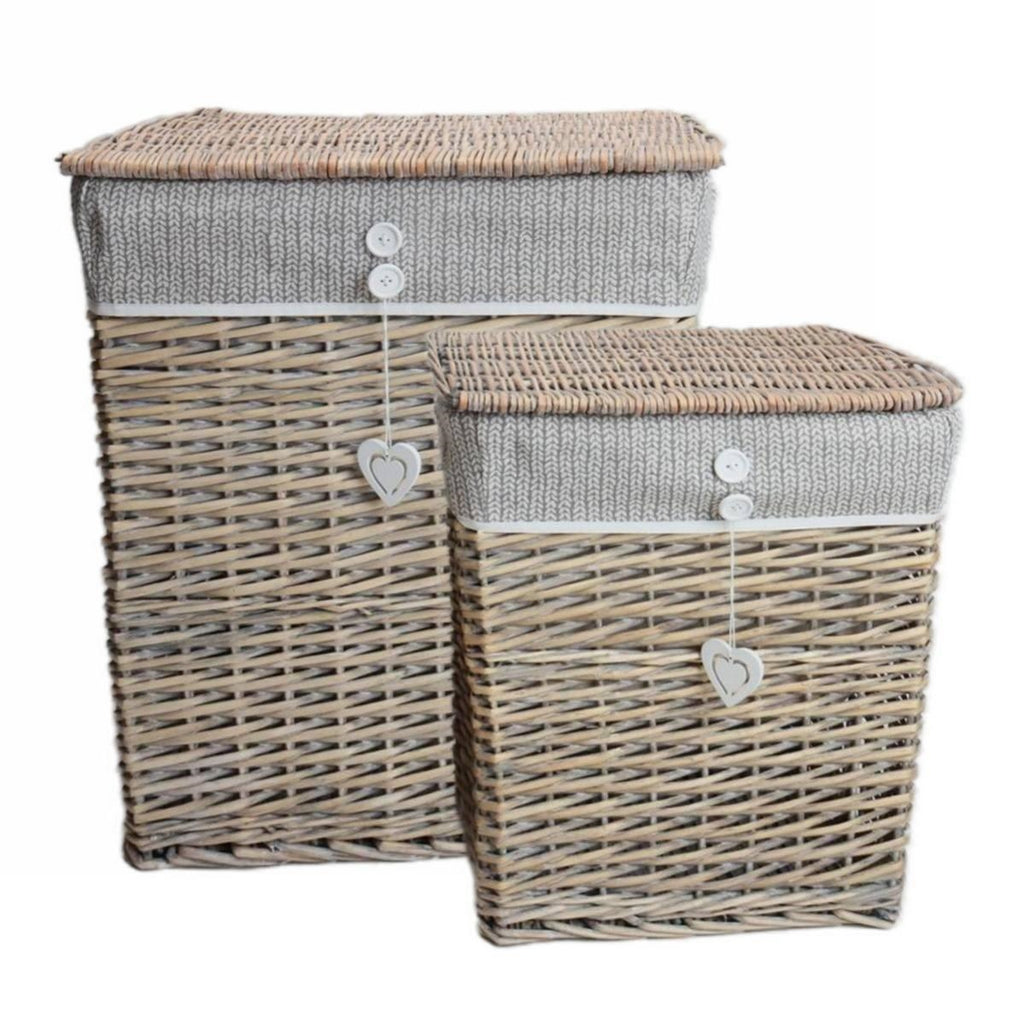 Portabiancheria in vimini 47X35H55 in set di 2