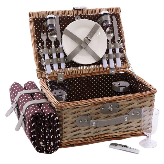 Cesto da picnic rettangolare in vimini 38X26H20