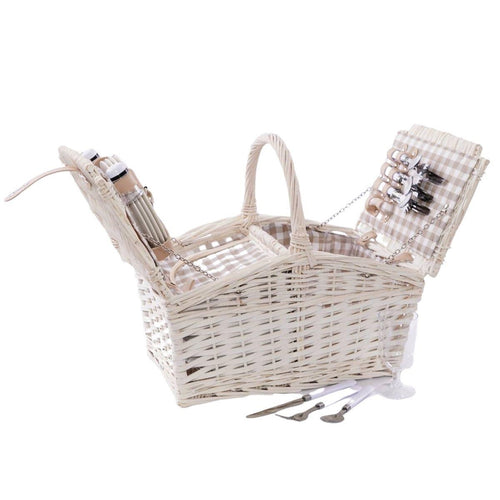 Cesto da picnic in vimini bianco 43X30H26 - Milano 7 Arte e Design