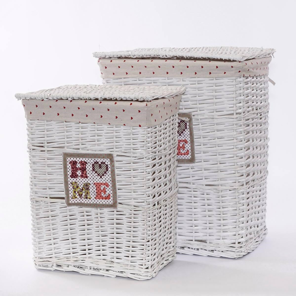 Portabiancheria in vimini 46X34H58 in set di 2