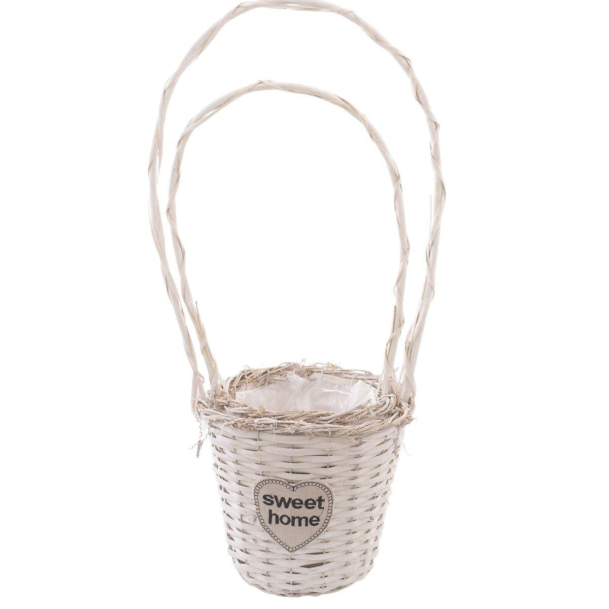 Cesto sposi in vimini bianco Ø25H58 in set di 2