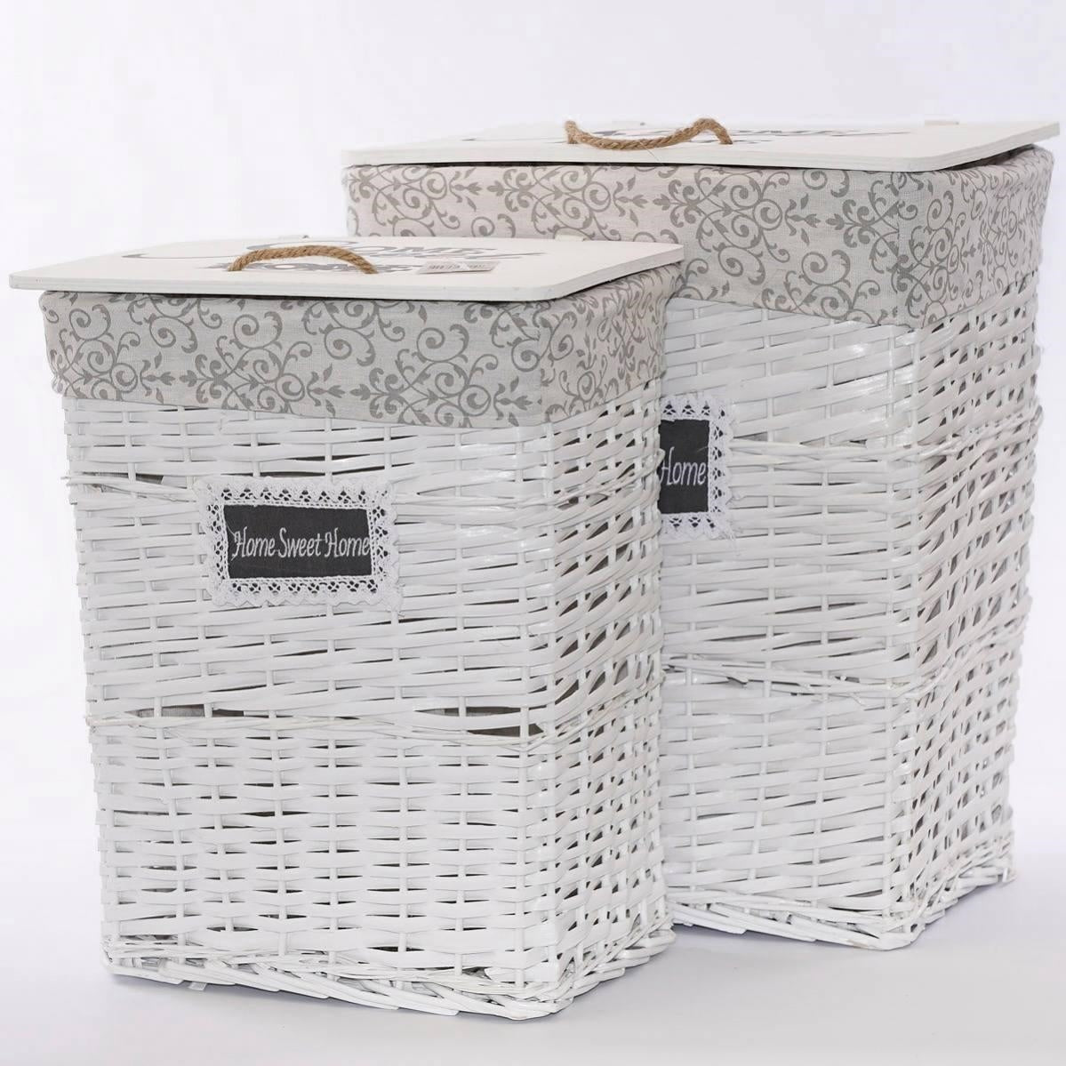 Portabiancheria in vimini 46X34H58 in set di 2