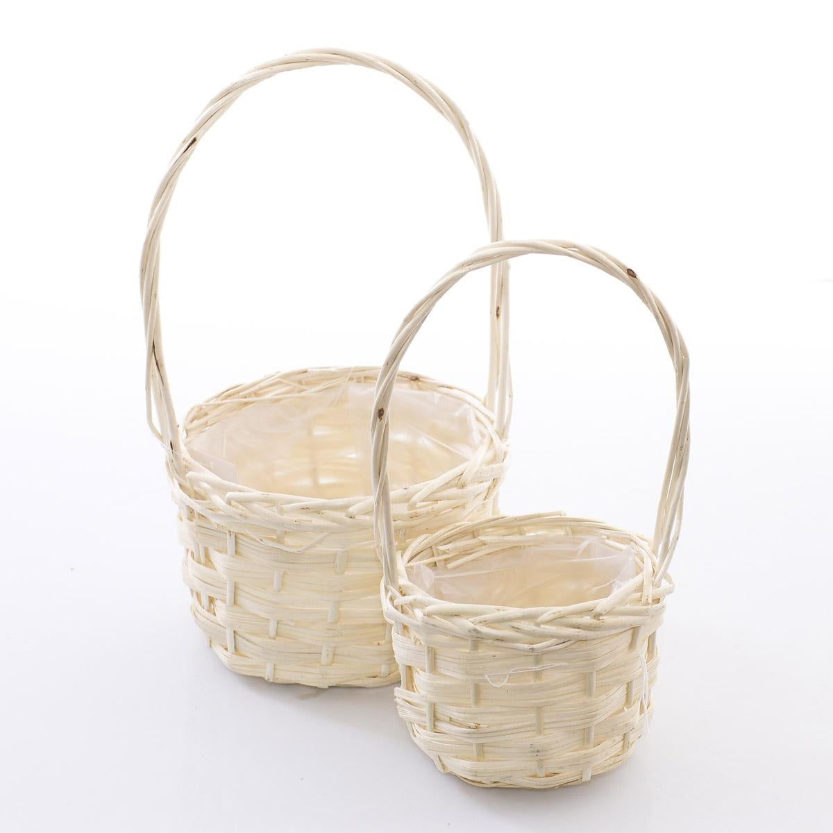 Cesto in vimini naturale Ø20H35 in set di 2