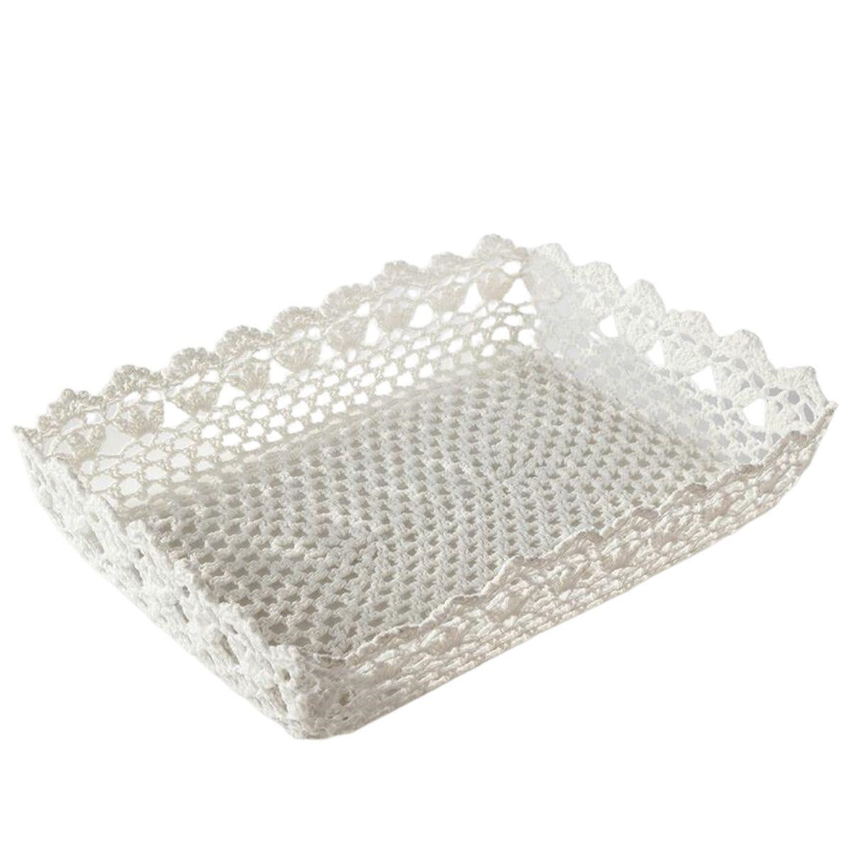Vassoio in pizzo bianco 35X25H7 - Milano 7 Arte e Design