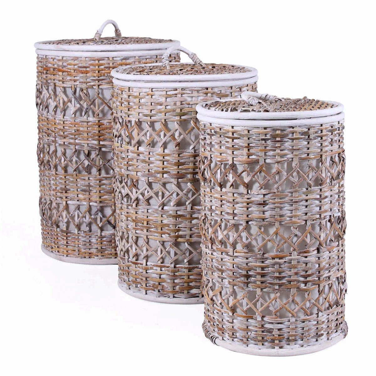 PORTABIANCHERIA RATTAN FOD. ROT. DIA40H57  S3 COMPOSTO DA: