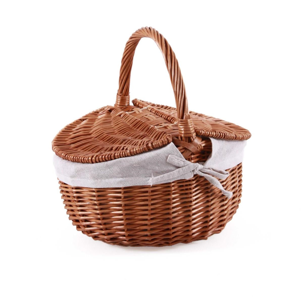 Cesto da pic nic in vimini bollito con fodera 32X22H31