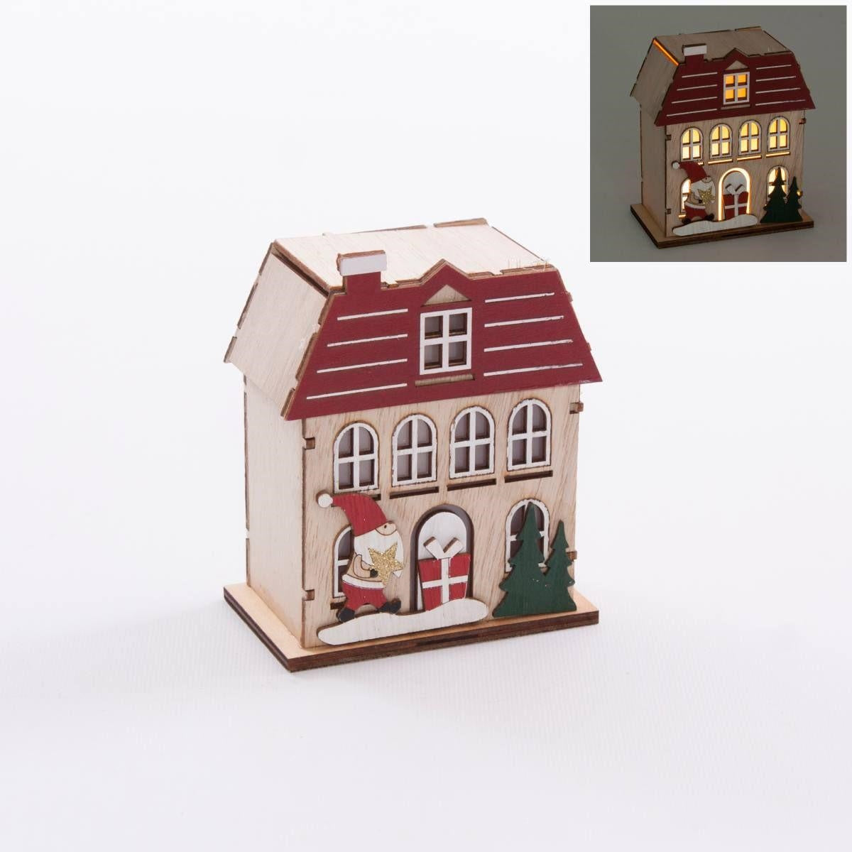 Cassetta rossa in compensato con led 10X5H12