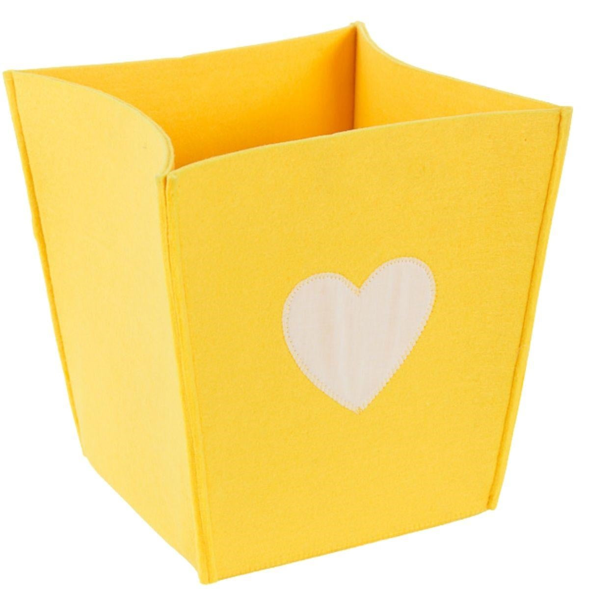 Contenitore in panno giallo 30X30H30