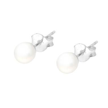 Orecchini Perla Parigi mm 4 colore Bianco in ARGENTO 925 - Milano 7 Arte e Design