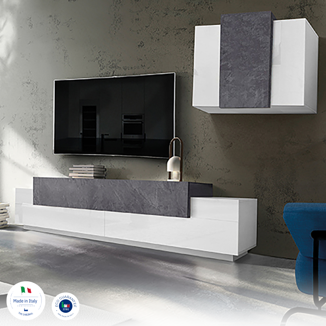 Soggiorno CORO con porta TV + pensile - Milano 7 Arte e Design