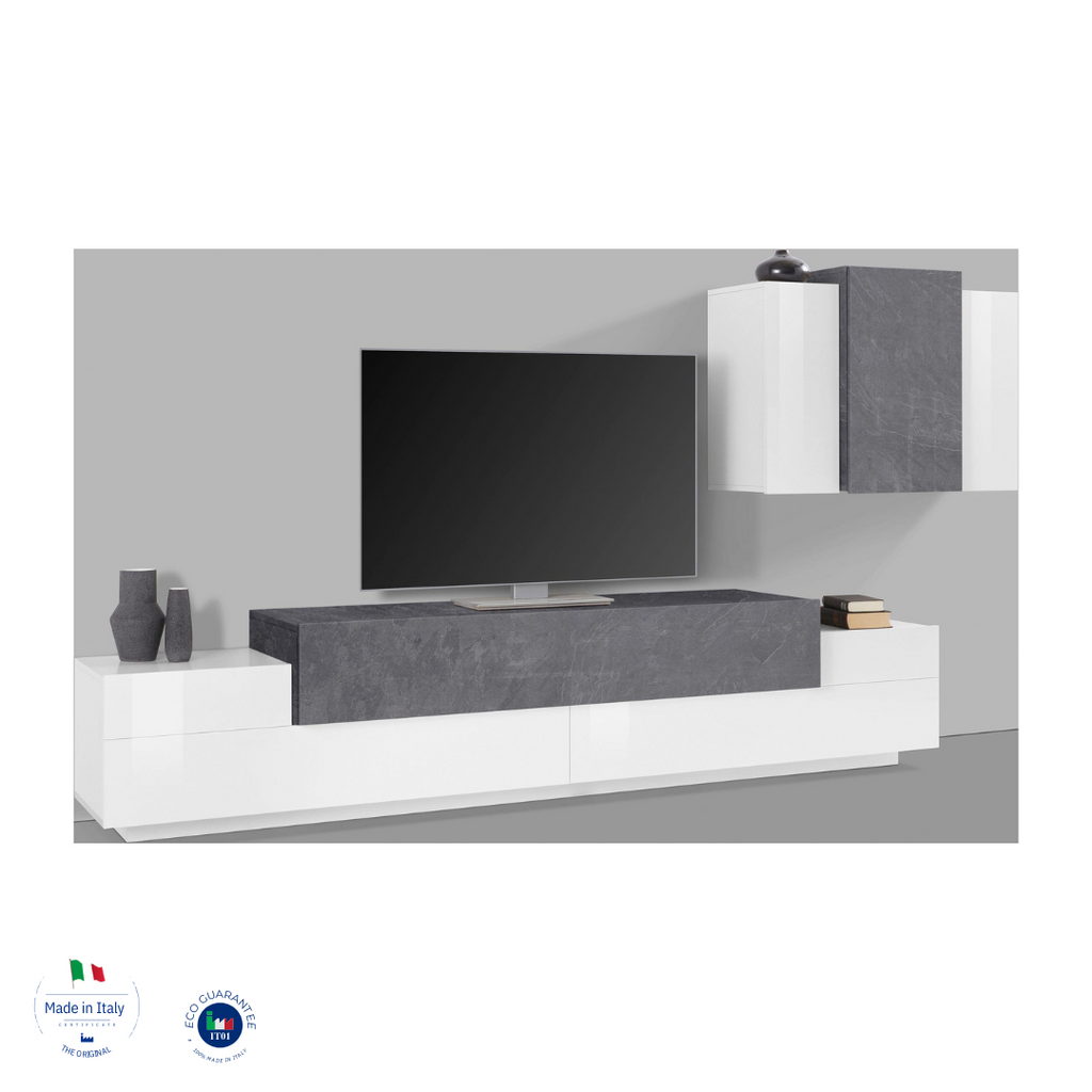 Soggiorno CORO con porta TV + pensile - Milano 7 Arte e Design