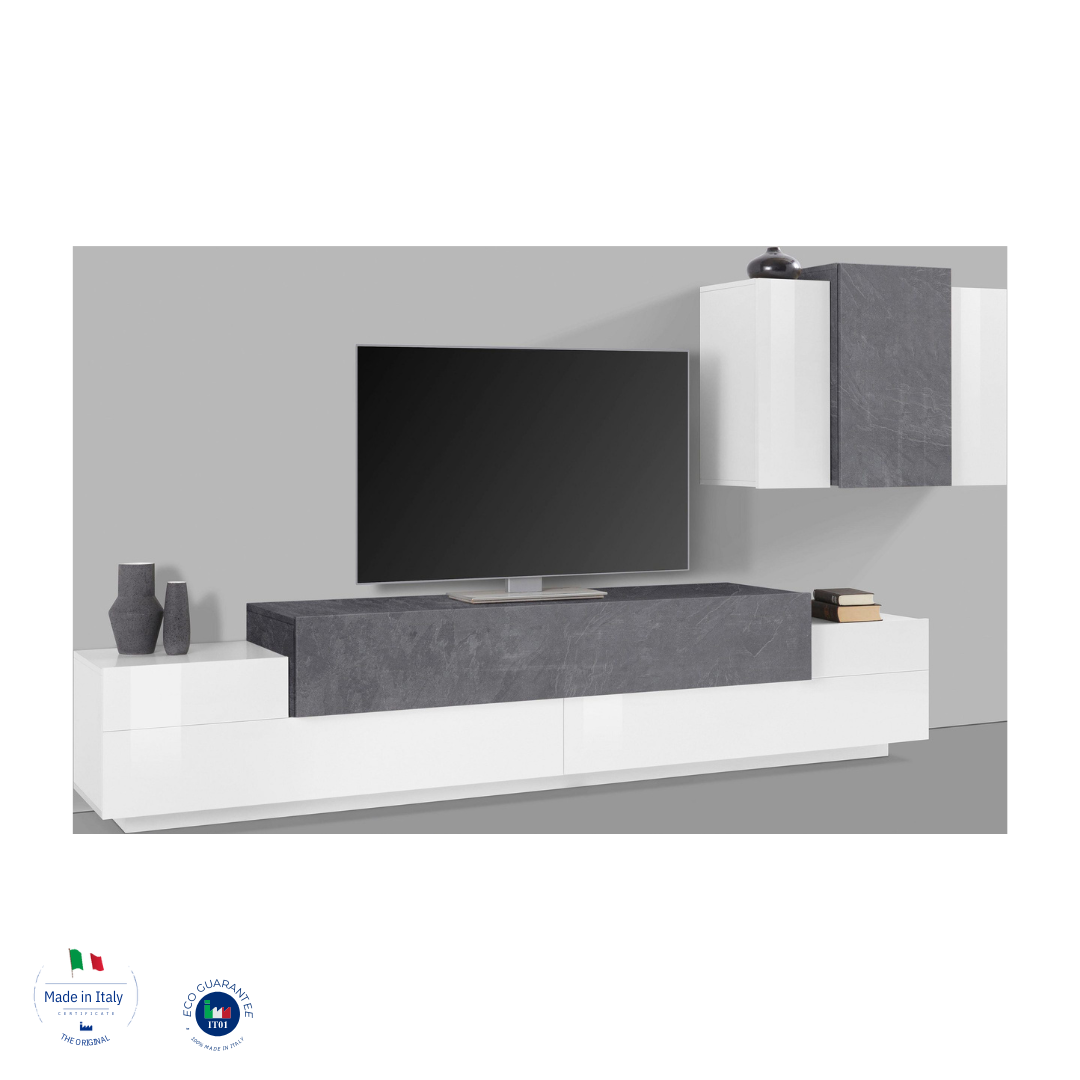 Soggiorno CORO con porta TV + pensile - Milano 7 Arte e Design