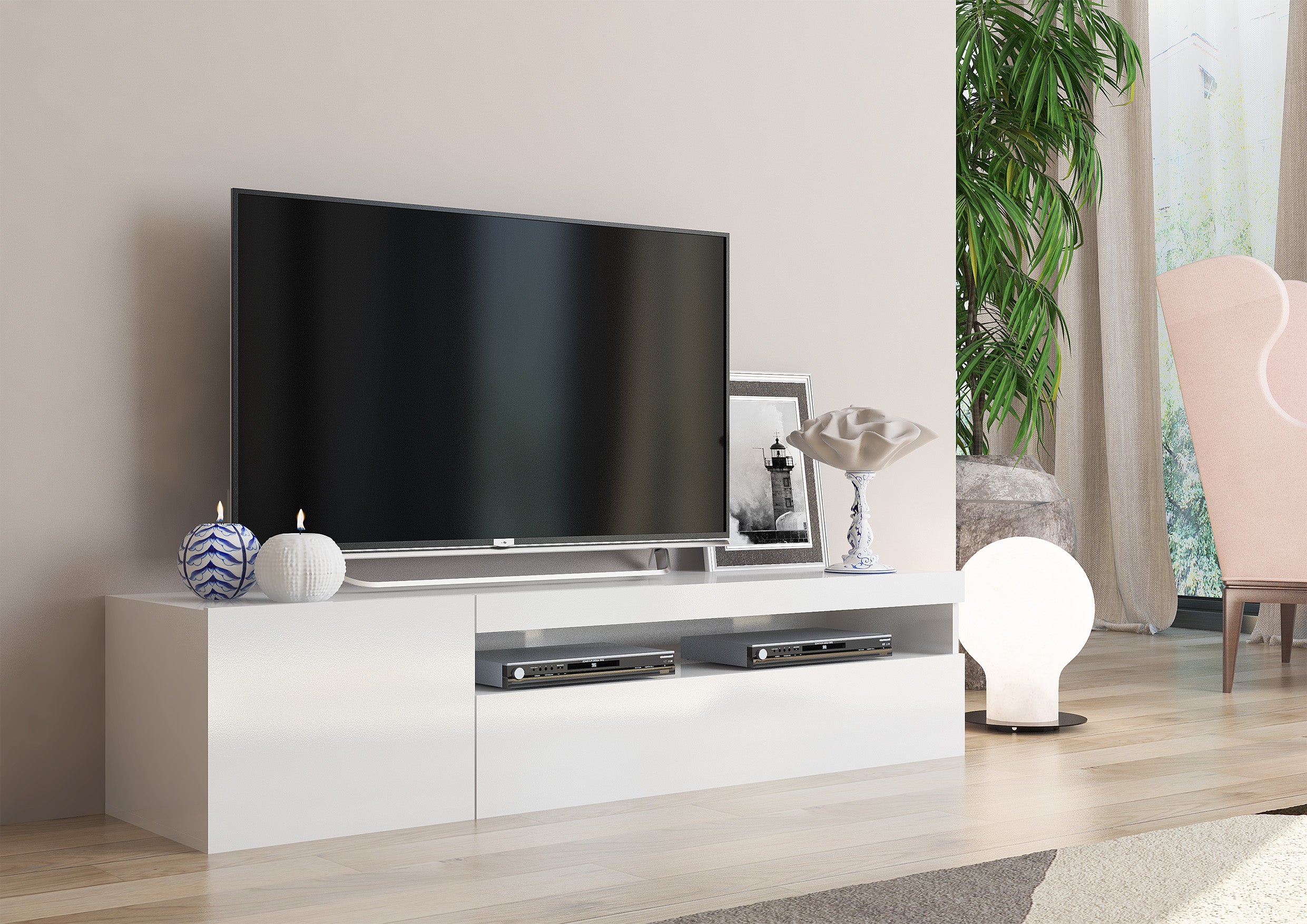 Porta tv DAIQUIRI 155 cm 1 anta battente + 1 anta a ribalta - Milano 7 Arte e Design