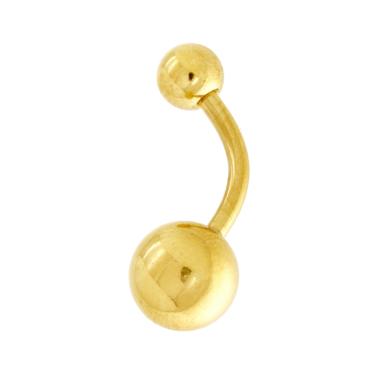Body Piercing Banana mm 23 con Palline mm 5 e 8 in ACCIAIO Chirurgico colore Oro - Milano 7 Arte e Design