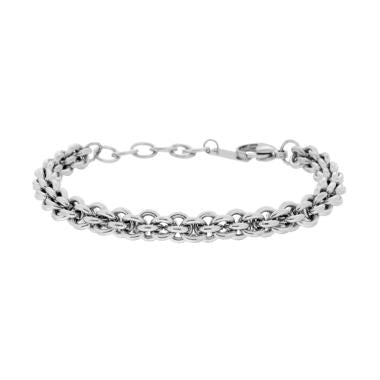 Bracciale Catena Multimaglia Forzatina tonda in ACCIAIO - Milano 7 Arte e Design