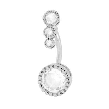 Body Piercing Banana mm 26 Trilogy Crystal Bianchi in ACCIAIO Chirurgico - Milano 7 Arte e Design