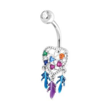 Body Piercing Banana mm 32 Cuore Acciappasogni con Crystal e Smalto Multicolor in ACCIAIO Chirurgico - Milano 7 Arte e Design