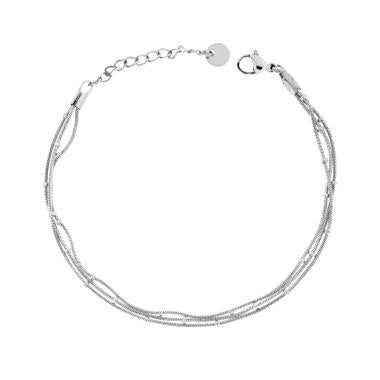 Bracciale tre fili Catena Coda di Topo in ACCIAIO - Milano 7 Arte e Design