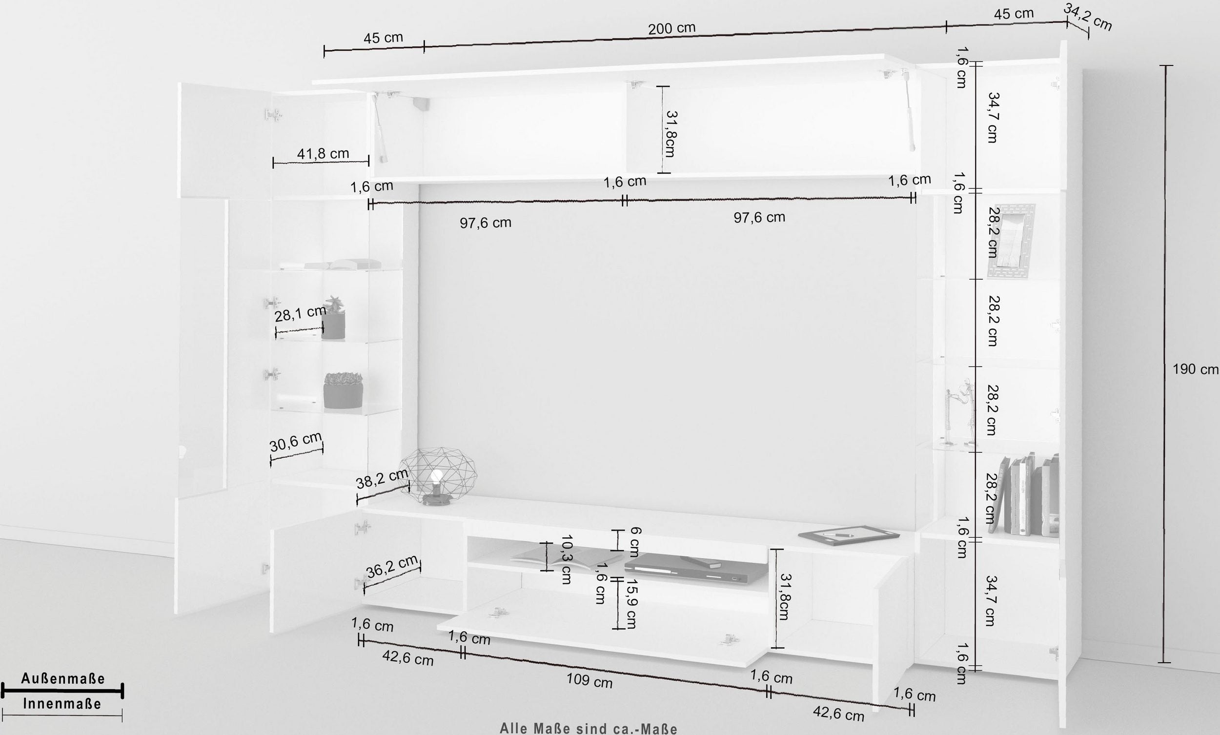 Soggiorno EGYPT con 2 vetrine