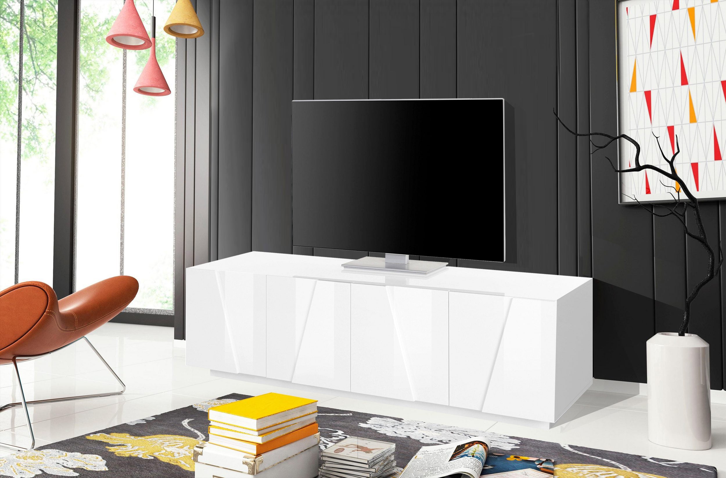 Porta tv PING 160 cm 4 ante battenti - Milano 7 Arte e Design