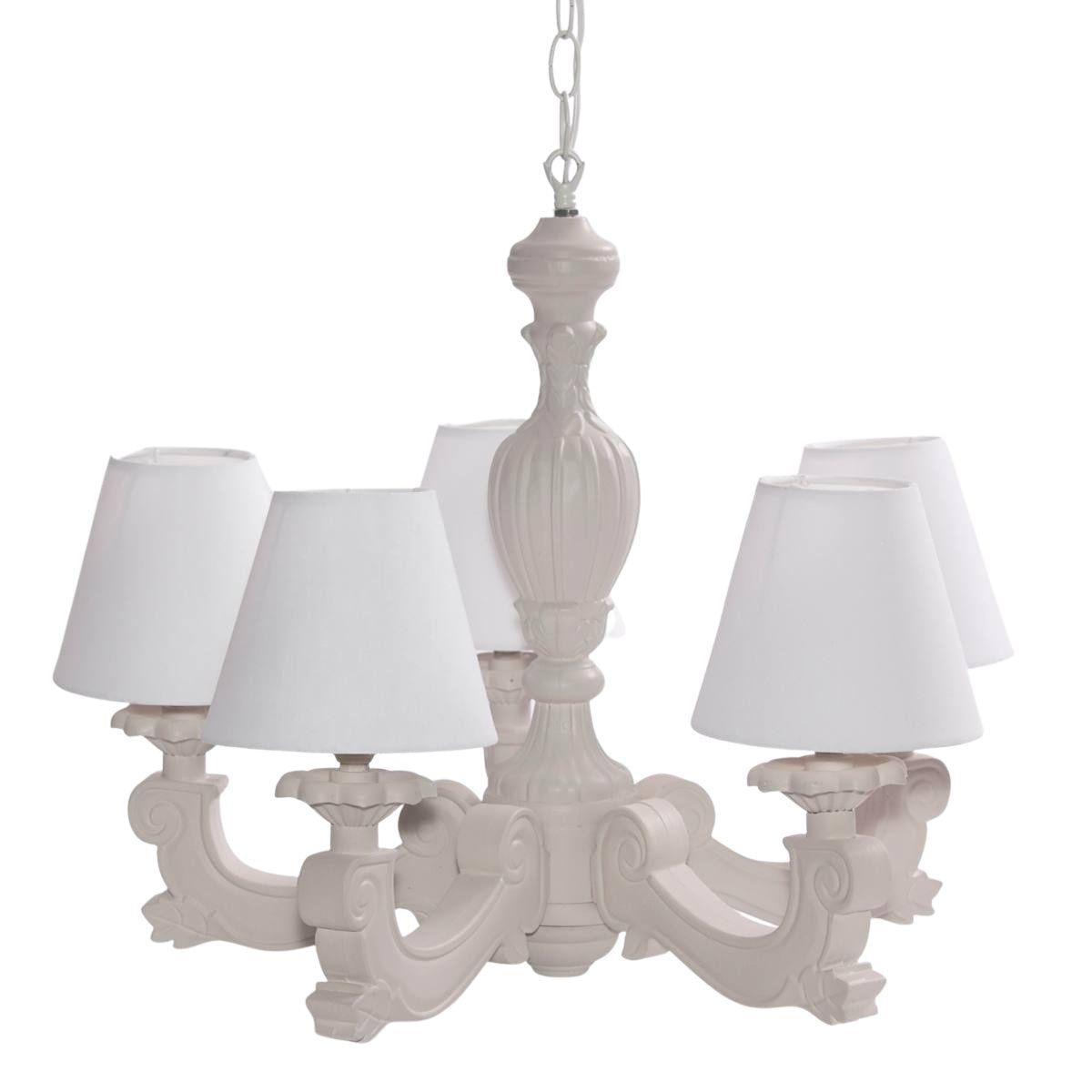 Lampadario a cinque bracci bianco Ø46H98