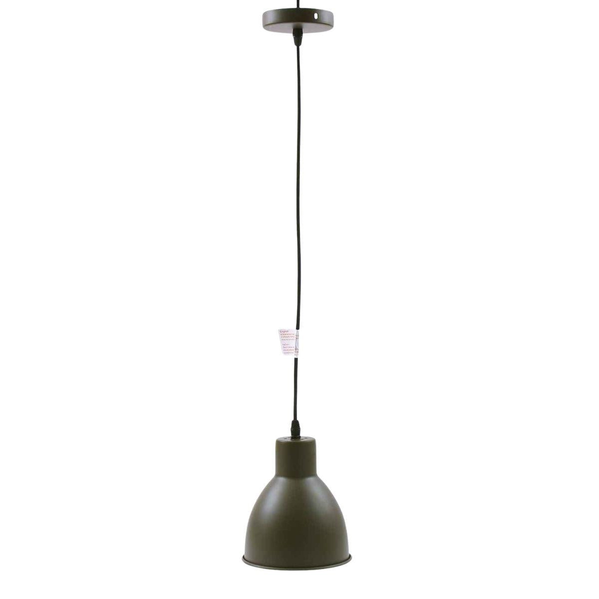 Lampadario in metallo verde militare Ø16