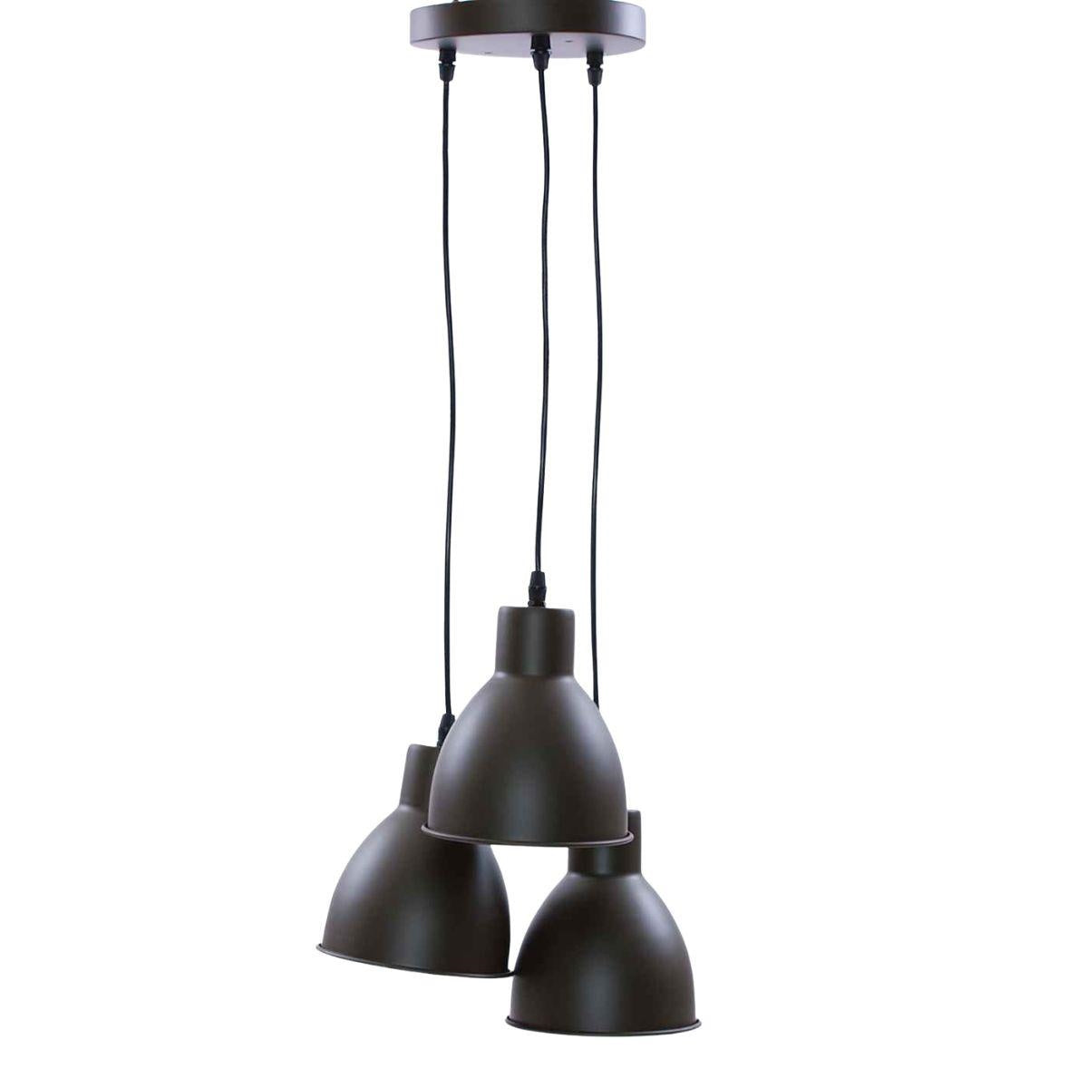 Lampadario in metallo verde militare Ø25