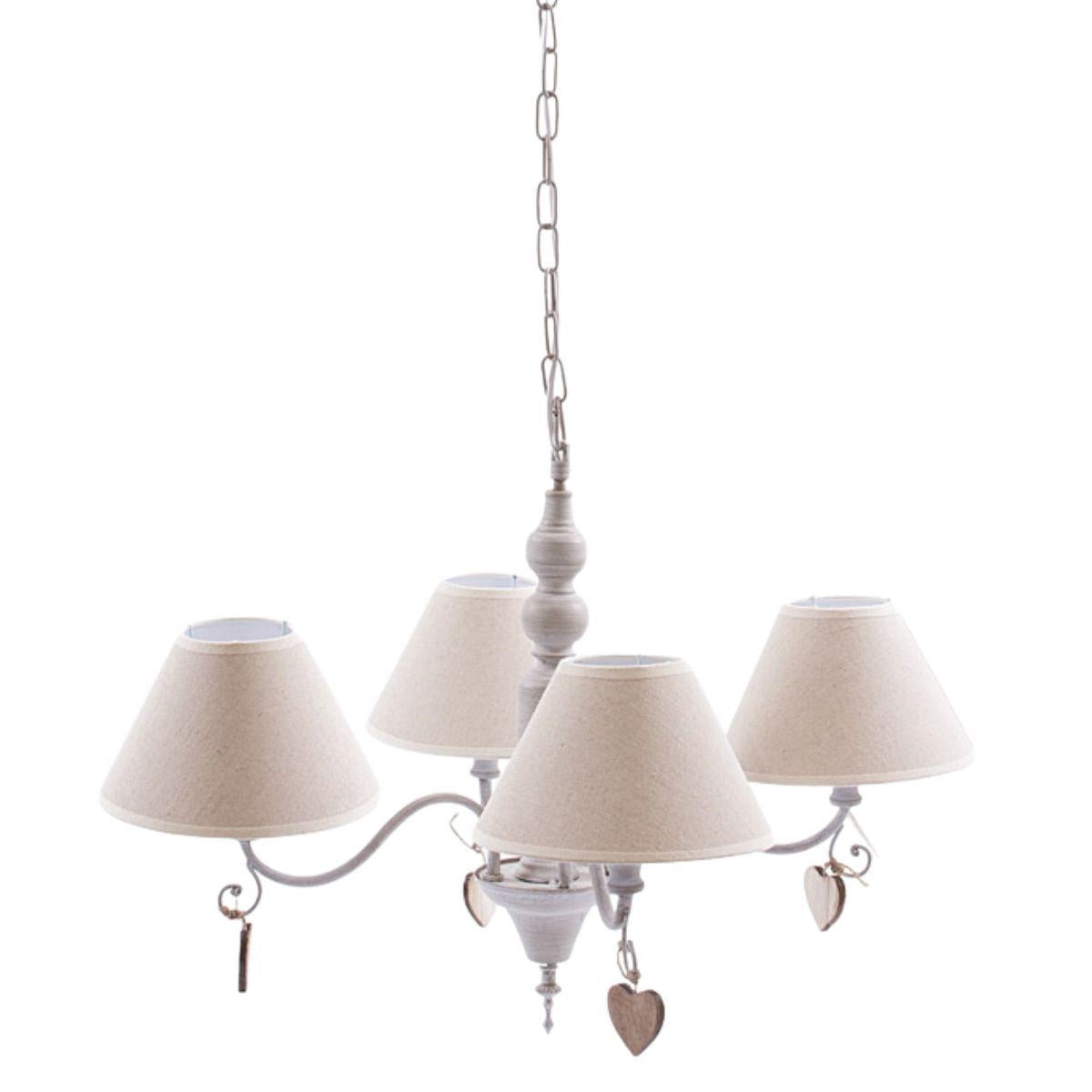 Lampadario con quattro bracci e decorazione cuore Ø47