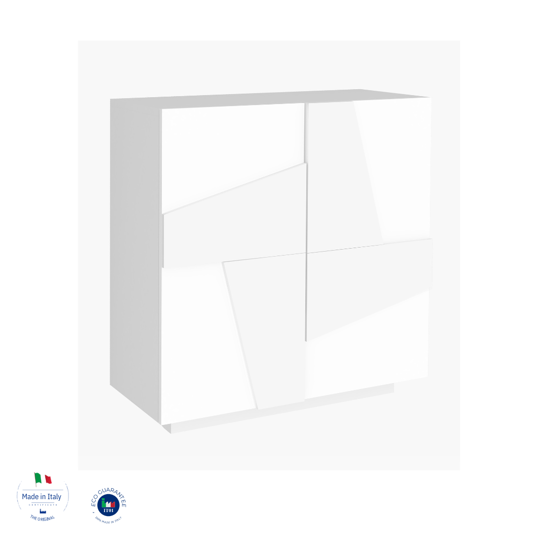 Scarpiera PING 2 ante battenti bianco laccato lucido - Milano 7 Arte e Design