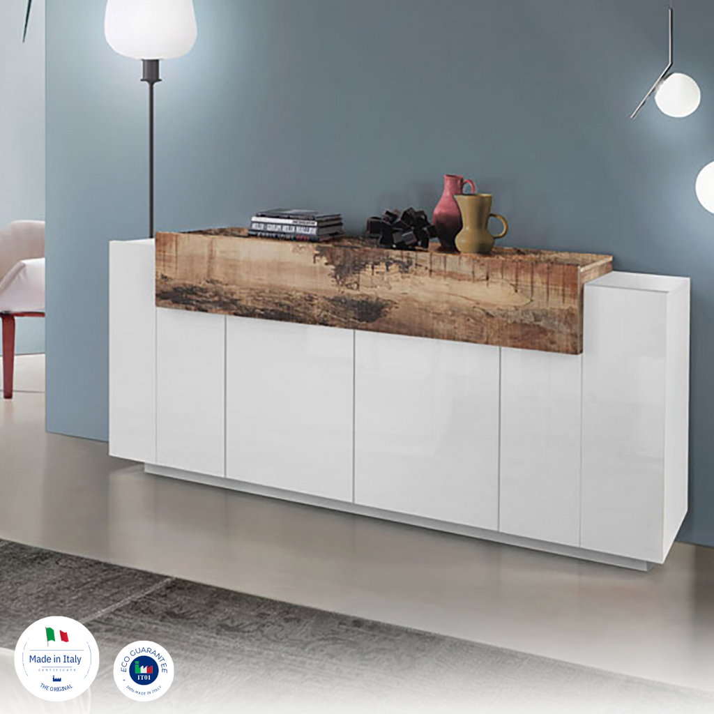Credenza CORO 200 cm 4 ante battenti + 1 anta a ribalta - Milano 7 Arte e Design