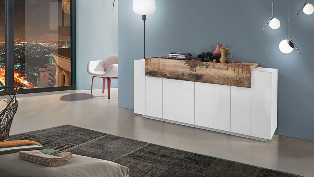 Credenza CORO 200 cm 4 ante battenti + 1 anta a ribalta - Milano 7 Arte e Design