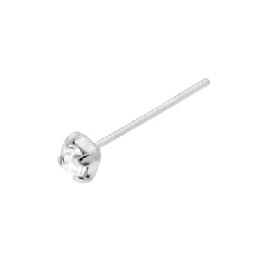 Piercing Naso in ARGENTO 925 Chiodino a Griffe con Zircone Bianco 2 mm - Milano 7 Arte e Design