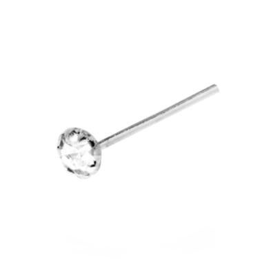 Piercing Naso Chiodino con Zircone Bianco mm 2 a Griffe Tondo in ARGENTO 925 - Milano 7 Arte e Design
