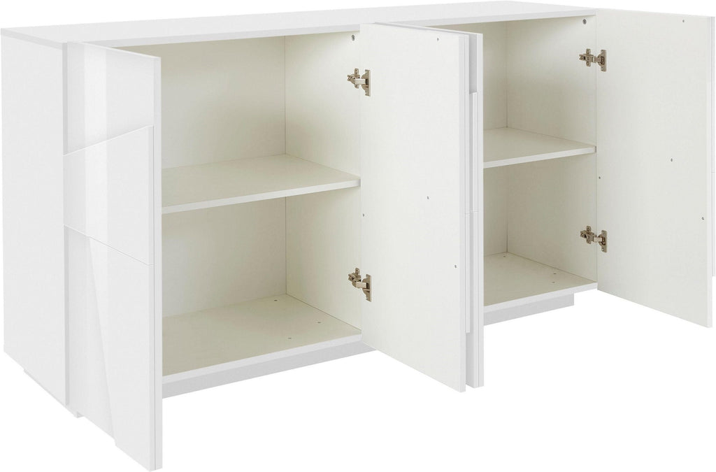 Credenza PING 160 cm 4 ante battenti bianca laccato lucido - Milano 7 Arte e Design