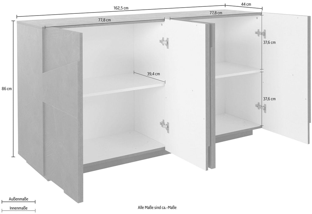 Credenza PING 160 cm 4 ante battenti - Milano 7 Arte e Design