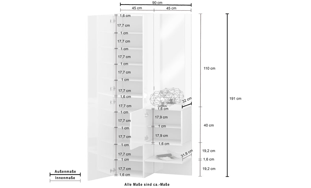 Set ingresso KOMPACT da 2 pezzi - Milano 7 Arte e Design