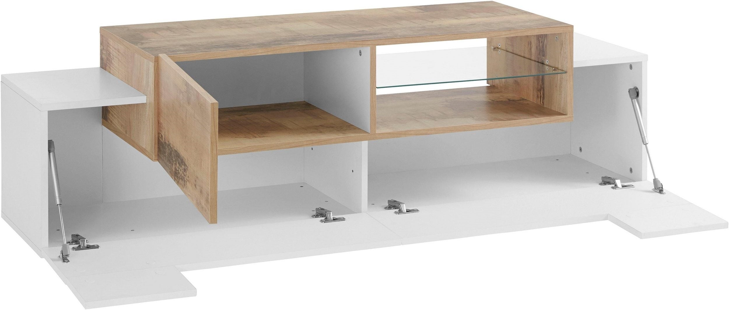 Porta tv NEW CORO 160 cm 1 anta battente + 2 ante a ribalta - Milano 7 Arte e Design