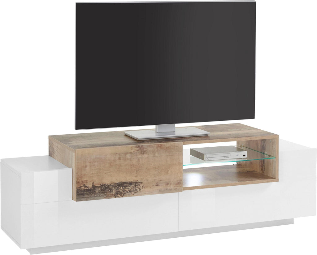 Porta tv NEW CORO 160 cm 1 anta battente + 2 ante a ribalta - Milano 7 Arte e Design