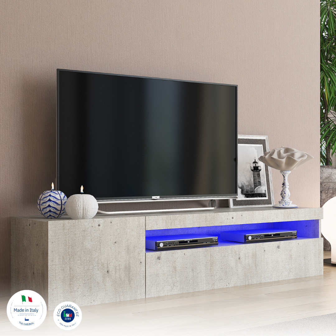 Porta tv DAIQUIRI 155 cm 1 anta battente + 1 anta a ribalta - Milano 7 Arte e Design
