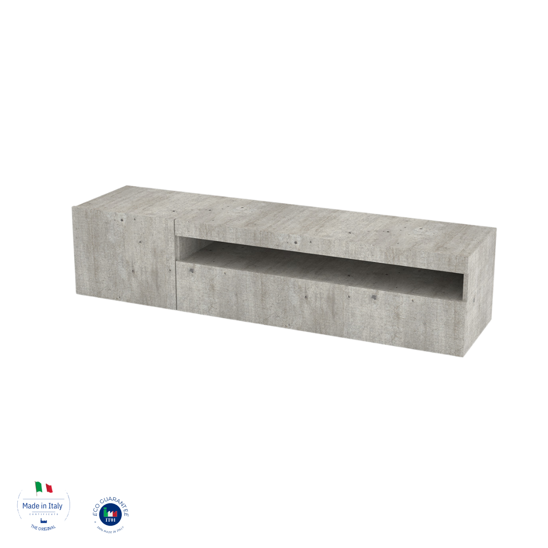 Porta tv DAIQUIRI 155 cm 1 anta battente + 1 anta a ribalta - Milano 7 Arte e Design