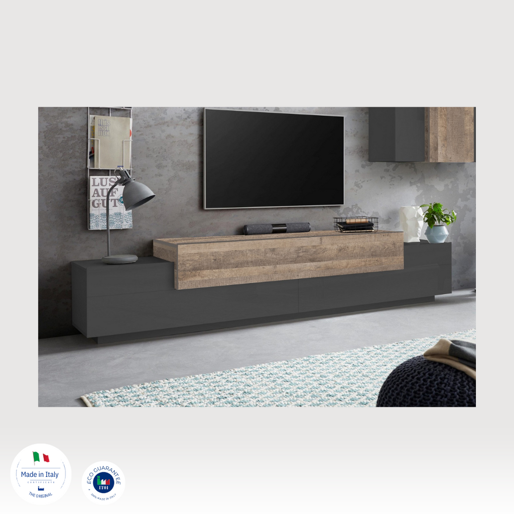 Porta tv CORO 240 cm 3 ante a ribalta - Milano 7 Arte e Design