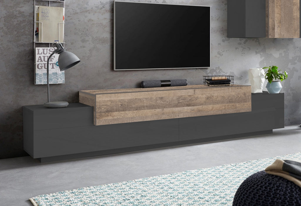 Porta tv CORO 240 cm 3 ante a ribalta - Milano 7 Arte e Design