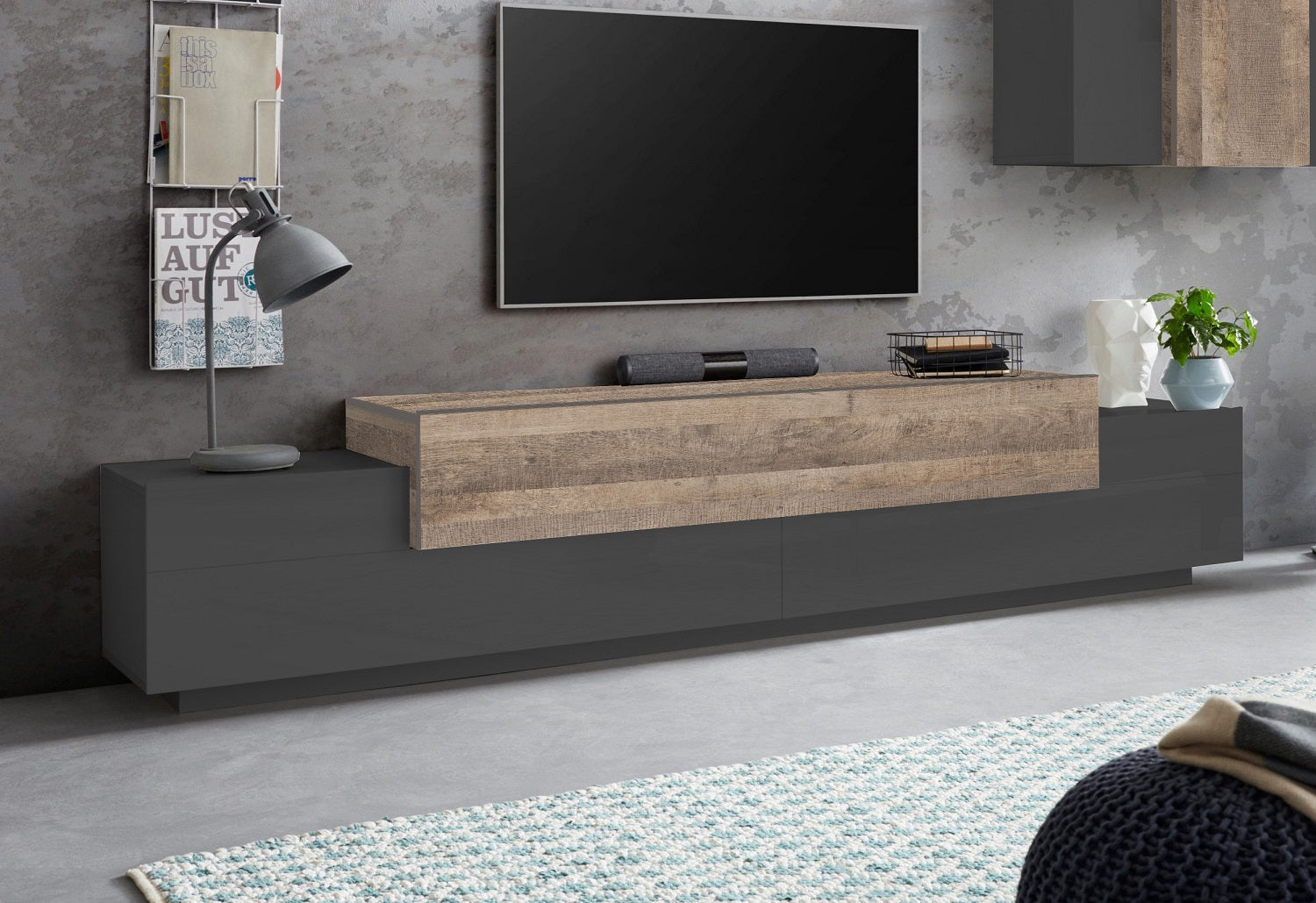 Porta tv CORO 240 cm 3 ante a ribalta - Milano 7 Arte e Design