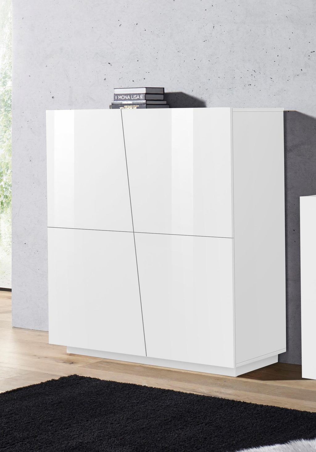 Credenza VEGA alta 120 cm 4 ante push-to-open - Milano 7 Arte e Design