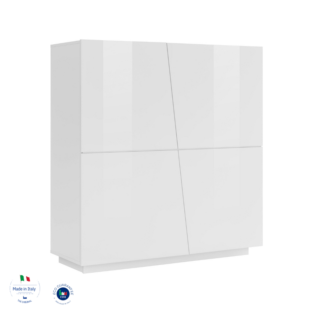 Credenza VEGA alta 120 cm 4 ante push-to-open - Milano 7 Arte e Design