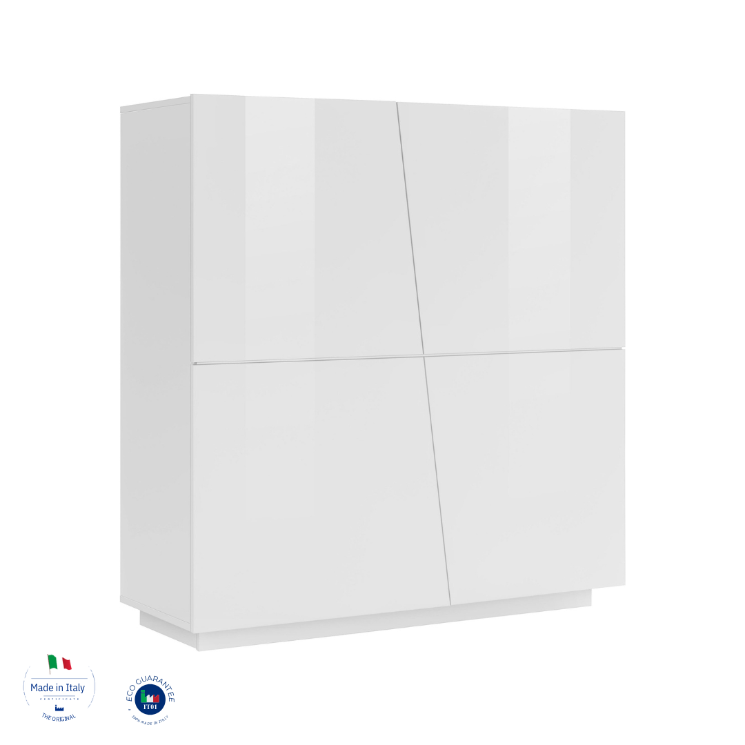 Credenza VEGA alta 120 cm 4 ante push-to-open - Milano 7 Arte e Design