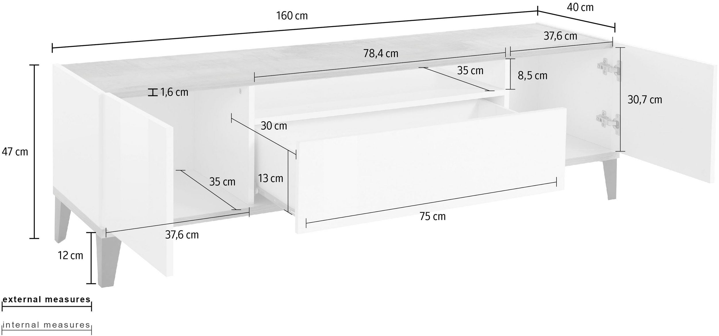 Porta tv SUNRISE 160 cm - Milano 7 Arte e Design