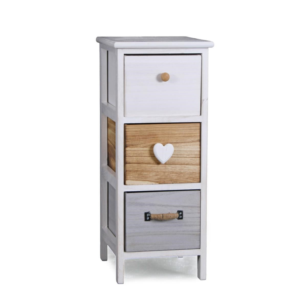 Cassettiera in legno di paulonia retrò vintage 26X32H63