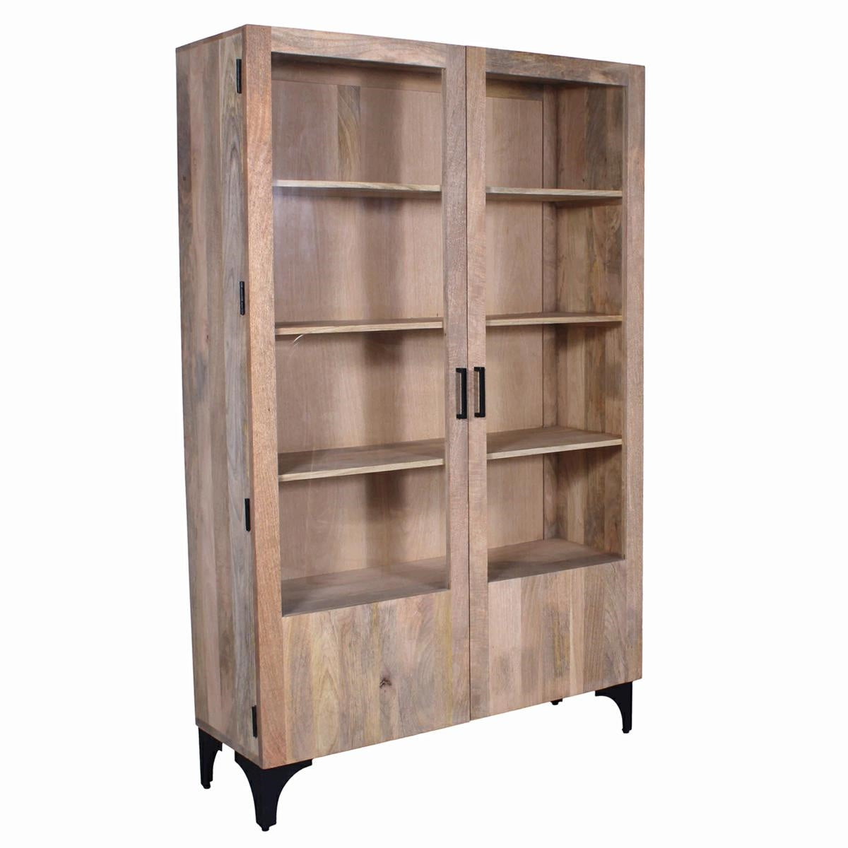 Vetrina in legno di mango naturale "Dino" 120X40H190